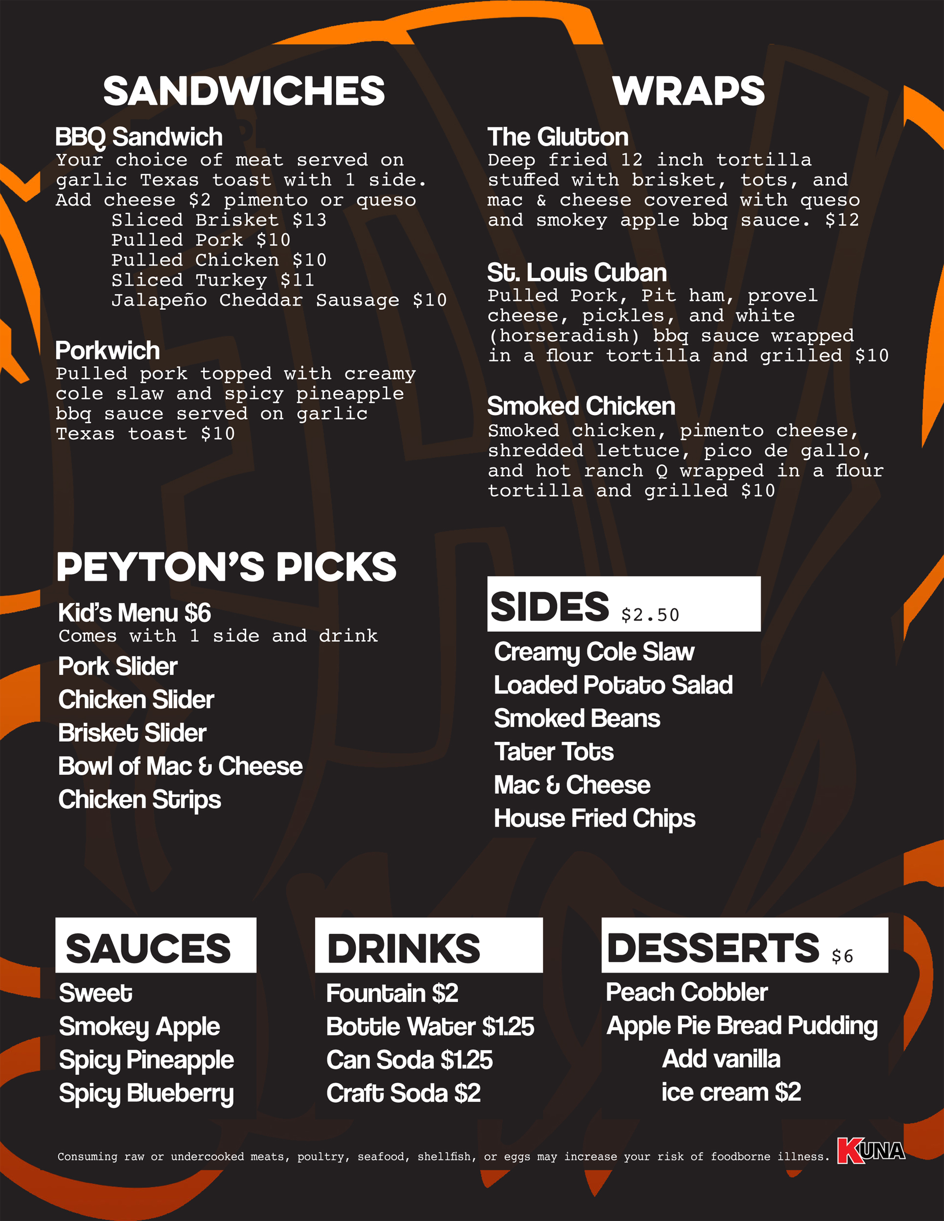 Menu Heavy Smoke BBQ